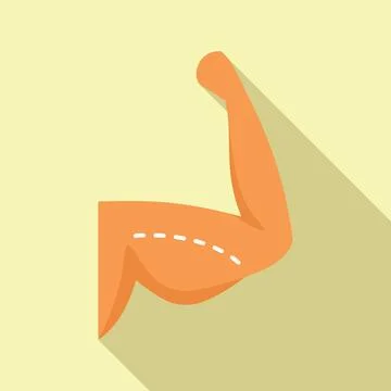 Hand liposuction procedure icon flat vector. Diet neck beauty Stock Illustration