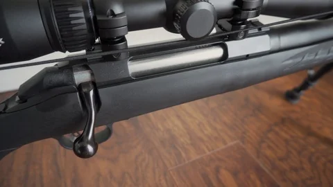 A Hand Loading Bolt Action Rifle Stock Footage 98379613