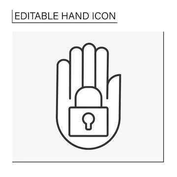 Hand with locker icon Stock Illustration