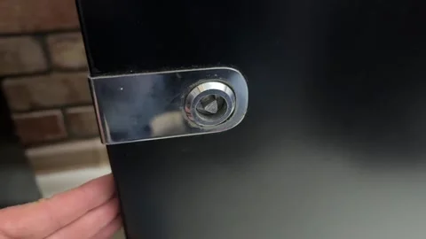 Hand locking cabinet door with key lock mechanism, security and storage Stock Footage 335694814