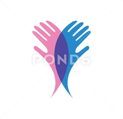 Hand Logo Stacked Color Stock Illustration ~ #151419788