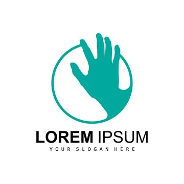 Hand Logo, Teamwork Vector, Team Company Design, Body health, Hand Care, Re.. Stock Illustration