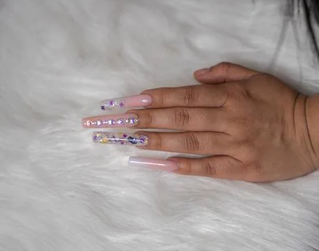 Hand with long nails Stock Photos