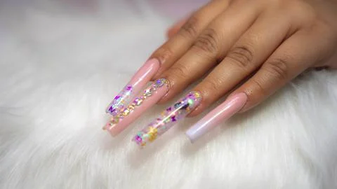 Hand with long nails Stock Photos