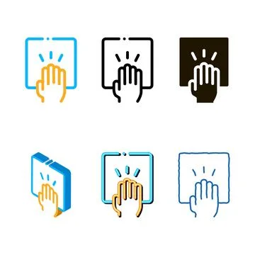 Hand looks clapping icon vector outline Stock Illustration
