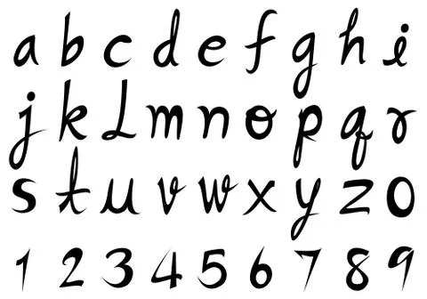 Hand  lowercase font Stock Illustration