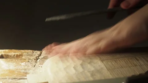 Hand of luthier working a violin Stock Footage 196677363