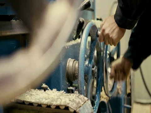 Hand machine driver twist the steering wheel Stock Footage 75583016