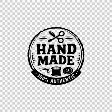 Hand Made Authentic Circle Logo Design Stock Illustration