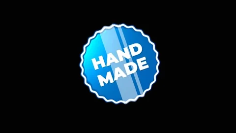 Hand Made badge animation Stock Footage 195707833