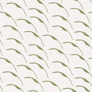 Hand made bamboo leaf stem seamless pattern. Japanese abstract geo botanical Illustrazione stock