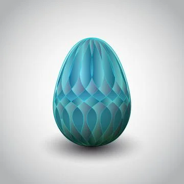 Hand made blue line pattern easter egg vector illustration Stock Illustration