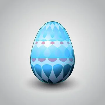 Hand made blue pattern easter egg vector illustration Stockillustratie