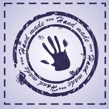 Hand made blue stamp Stock Illustration