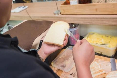 Hand made a bread Stock Photos