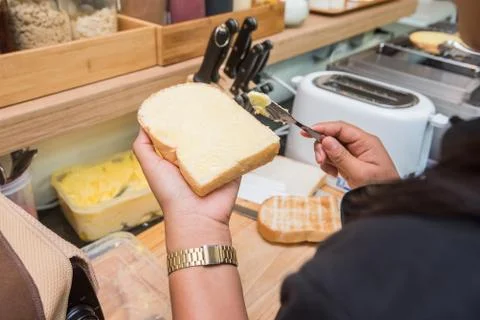 Hand made a bread Stock Photos