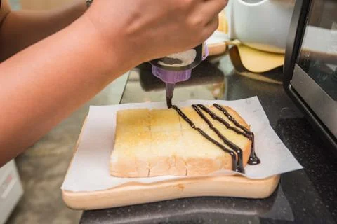 Hand made a bread Stock Photos