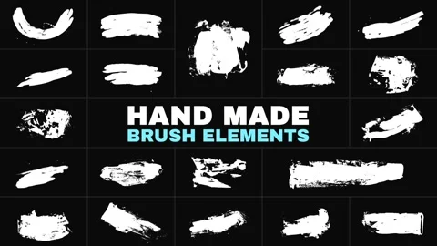 Hand Made Brush Elements | After Effects After Effects stock