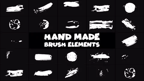 Hand Made Brush Elements Motion Graphics Pack Stock Footage 274865662