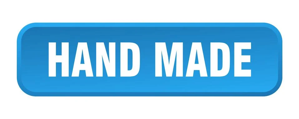 Hand made button. hand made square 3d push button Stock Illustration