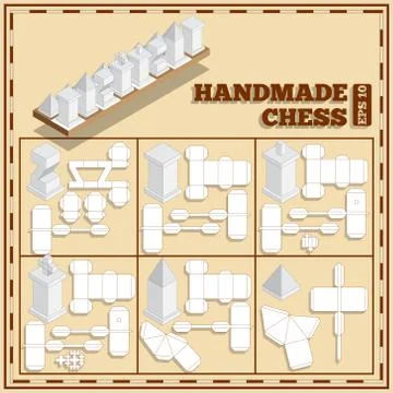 Hand made chess. Stock Illustration