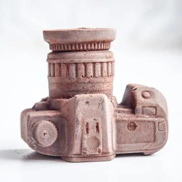 Hand made chocolate camera Stock Photos