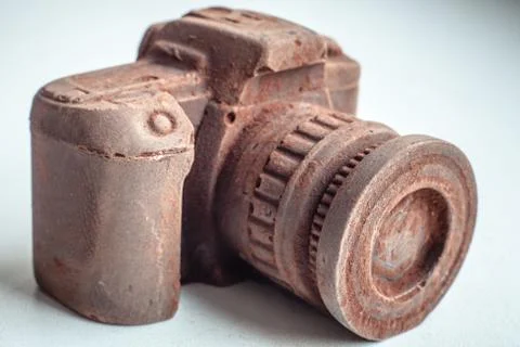 Hand made chocolate camera Stock Photos