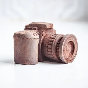 Hand made chocolate camera Stock Photos
