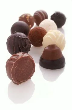 Hand made chocolates Stock Photos