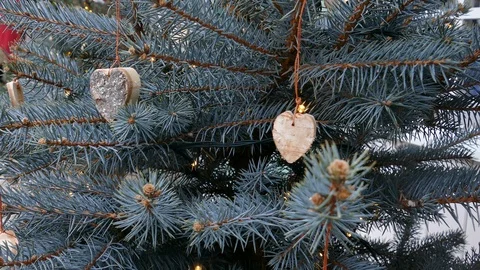 Hand made Christmas tree decorations Stock Footage 99524072