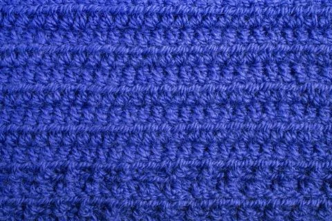 Hand made crochet pattern, textured blue abstract background, with horizont.. Foto stock