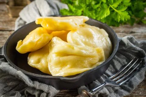 Hand-made dumplings. Stock Photos