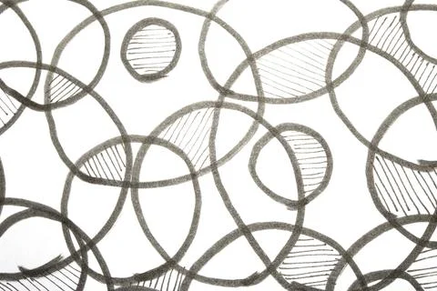 Hand Made Felt Tip Pen Doodle Scribble With Circles Dots and Swirls in Blac.. イラスト素材