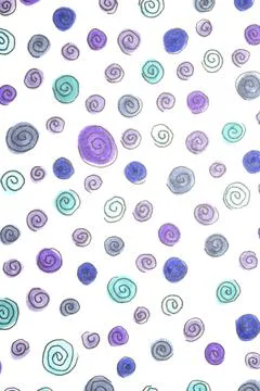 Hand Made Felt Tip Pen Doodle Scribble With Circles Dots and Swirls in Blue.. 스톡 일러스트