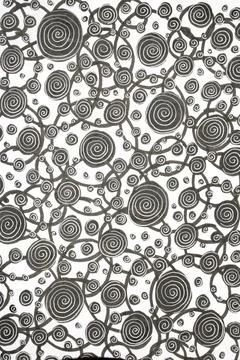 Hand Made Felt Tip Pen Doodle Scribble With Circles Dots and Swirls in Blac.. イラスト素材