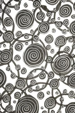 Hand Made Felt Tip Pen Doodle Scribble With Circles Dots and Swirls in Blac.. Stock Illustration