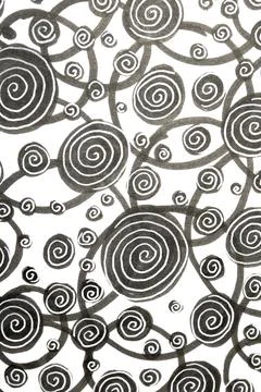 Hand Made Felt Tip Pen Doodle Scribble With Circles Dots and Swirls in Blac.. Stock Illustration