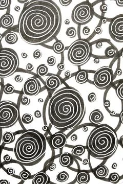 Hand Made Felt Tip Pen Doodle Scribble With Circles Dots and Swirls in Blac.. Stock Illustration