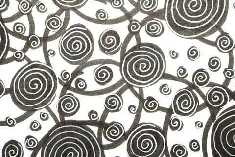 Hand Made Felt Tip Pen Doodle Scribble With Circles Dots and Swirls in Blac.. イラスト素材