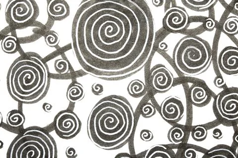 Hand Made Felt Tip Pen Doodle Scribble With Circles Dots and Swirls in Blac.. イラスト素材