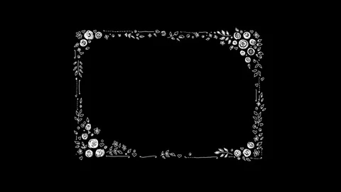 Hand-made Floral Frames On Alpha Channel Stock Footage 73583727