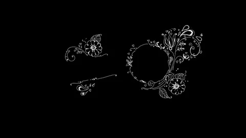 Hand-made Floral Pattern On Alpha Channel Stock Footage 73583362