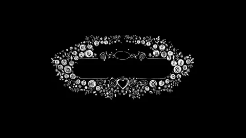 Hand-made Floral Pattern On Alpha Channel Stock Footage 73583430