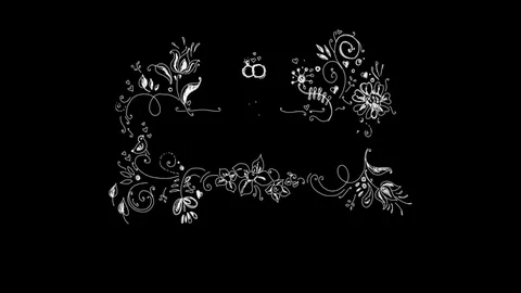 Hand-made Floral Pattern On Alpha Channel Stock Footage 73583453