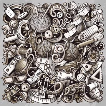 Hand Made hand drawn vector doodles illustration. Handmade poster design Stock Illustration