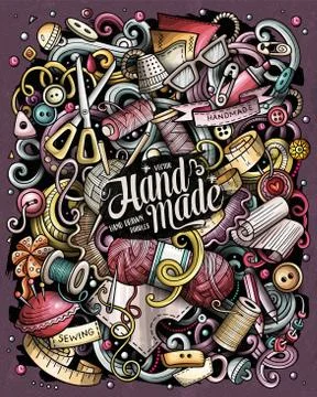 Hand Made hand drawn vector doodles illustration. Handmade poster design. Illustrazione stock