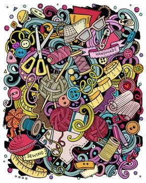 Hand Made hand drawn vector doodles illustration. Handmade poster design. Illustrazione stock