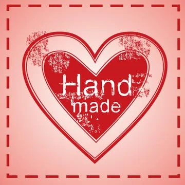 Hand made heart stamp Stock Illustration