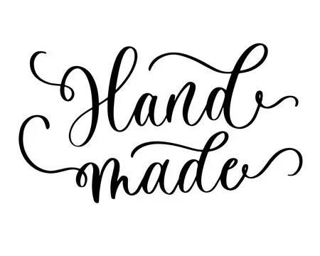 Hand Made lettering in elegant cursive script with decorative flourishes Stock Illustration