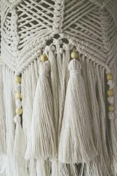 Hand made macrame lantern Stock Photos